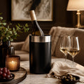 Orsina Black Enamel Bottle Cooler – Insulated Stainless Steel Wine Chiller
