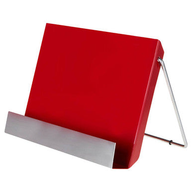 Orsina Red Enamel Recipe Stand | Foldable Metal Cookbook Holder