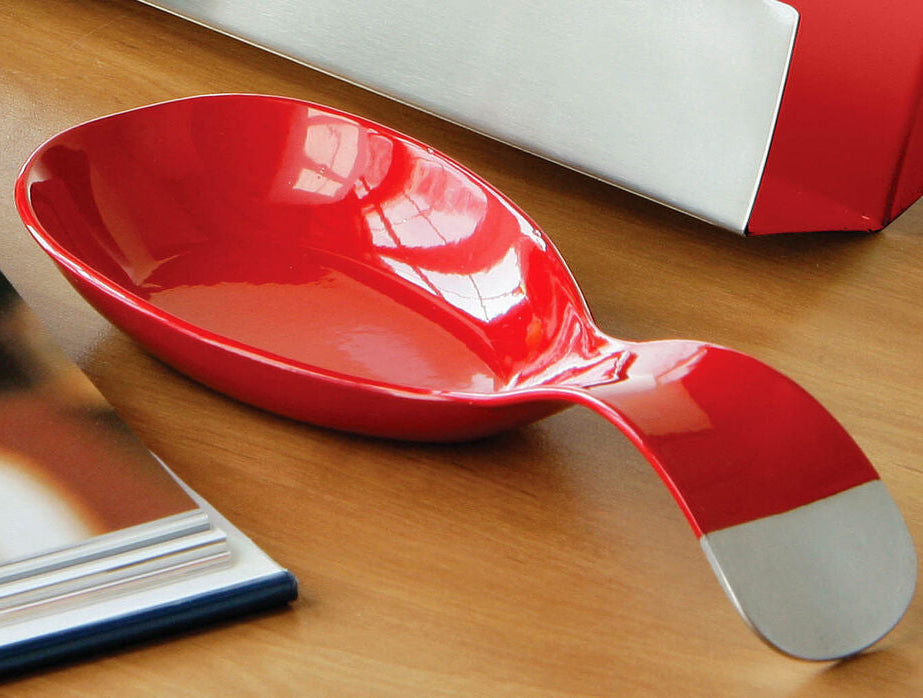 Orsina Red Enamel Spoon Rest – Durable Kitchen Utensil Holder for Ladles