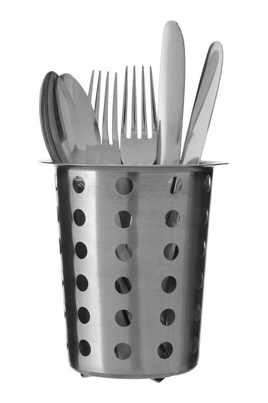 Orsina Stainless Steel Cutlery Caddy – Brushed Silver Utensil Holder