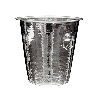 Orsina Hammered Stainless Steel Champagne Bucket | Silver Wine Cooler