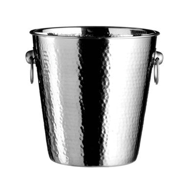 Orsina Hammered Stainless Steel Champagne Bucket | Silver Wine Cooler