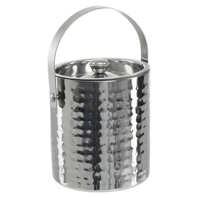 Orsina Martel Hammered Stainless Steel Ice Bucket with Lid and Handle