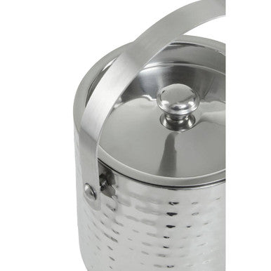 Orsina Martel Hammered Stainless Steel Ice Bucket with Lid and Handle