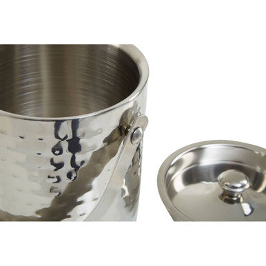Orsina Martel Hammered Stainless Steel Ice Bucket with Lid and Handle