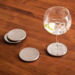 Orsina Stainless Steel Coasters – Set of 4 Hammered Metal Drinkware
