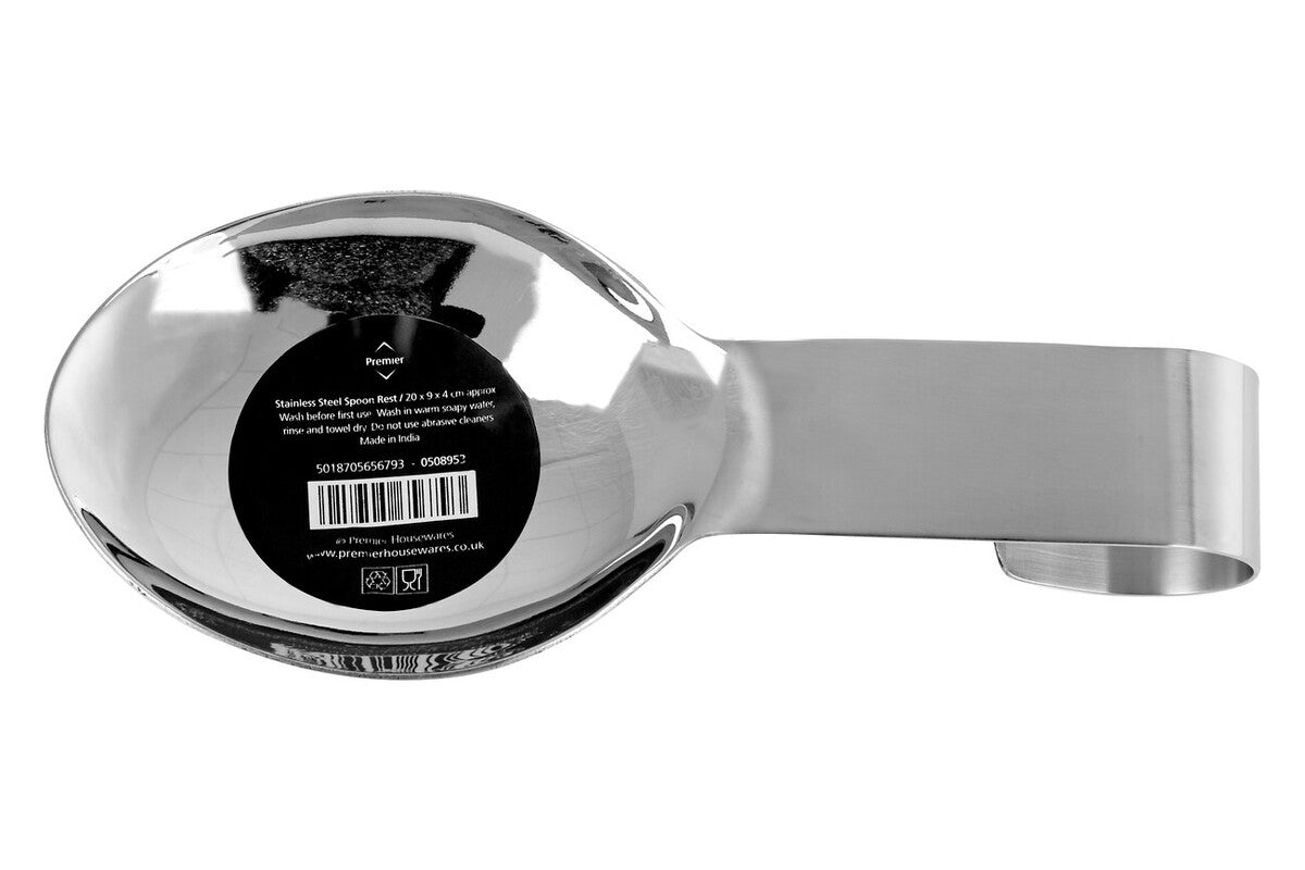 Orsina Brushed Stainless Steel Spoon Rest | Modern Utensil Holder