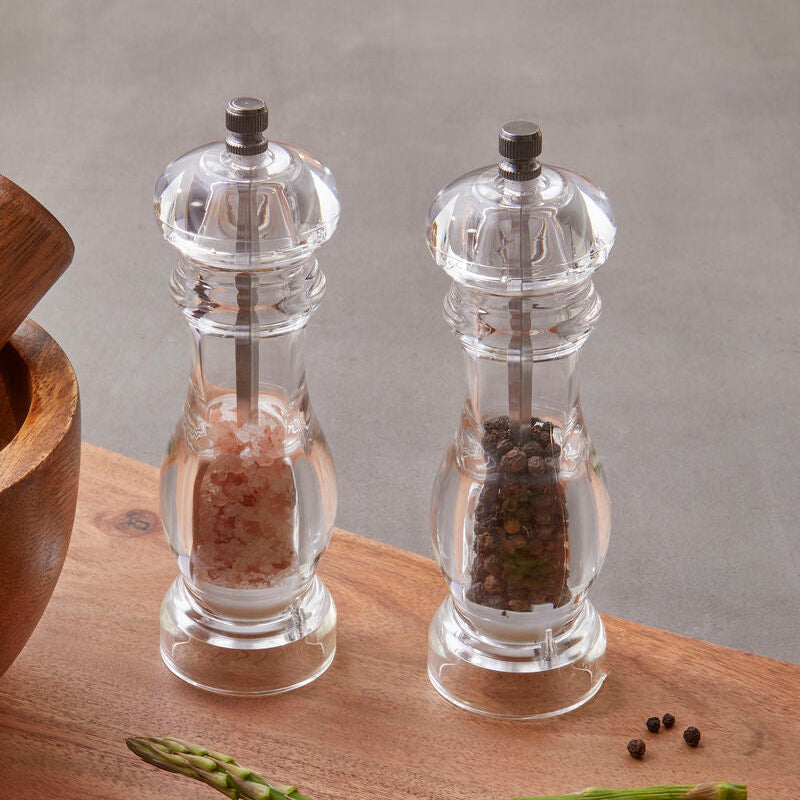Orsina Cody Small Acrylic Salt and Pepper Mill Set – Clear Grinders