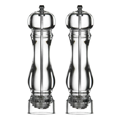 Orsina Cody Large Acrylic Salt and Pepper Mill Set | Clear Grinders