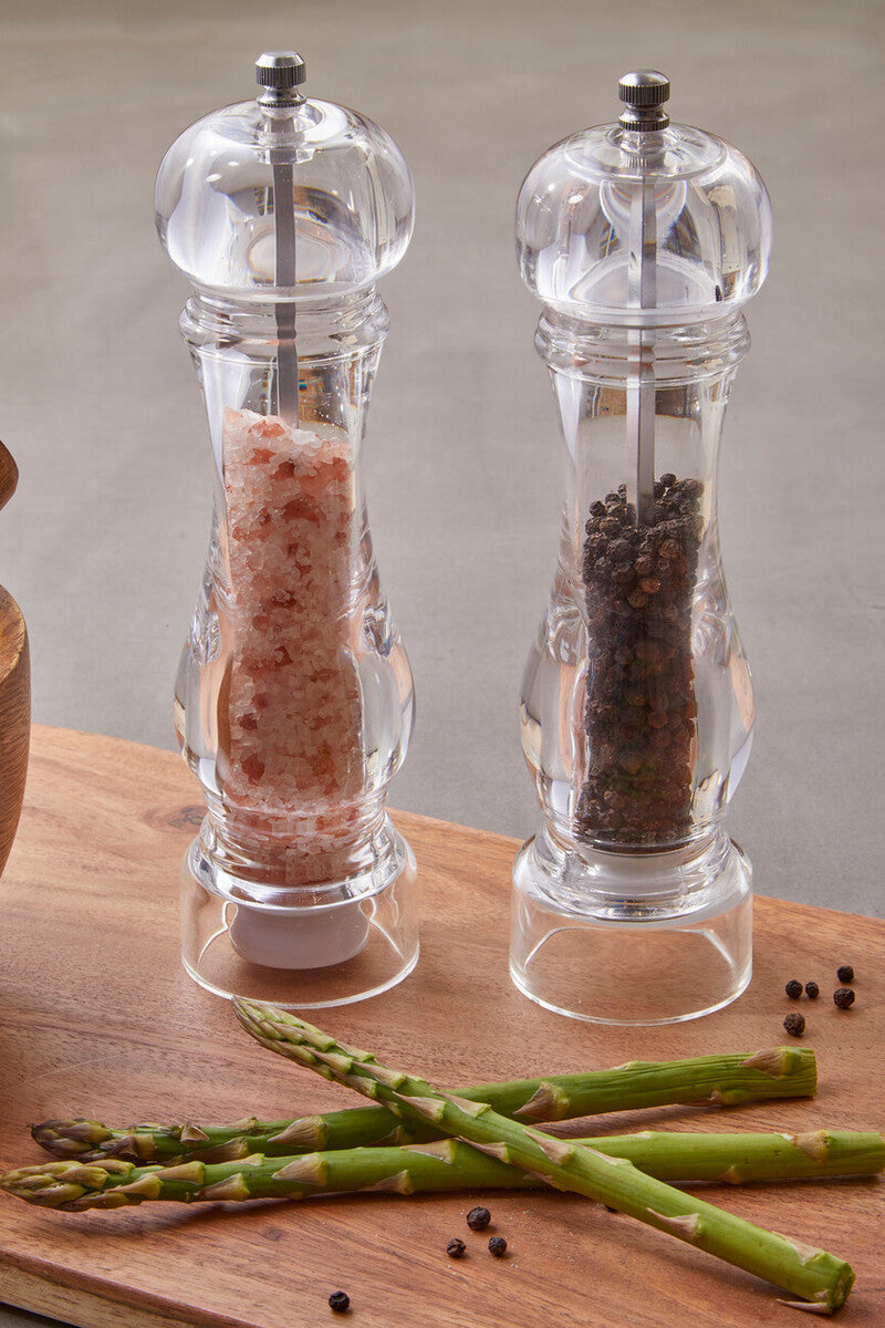 Orsina Cody Large Acrylic Salt and Pepper Mill Set | Clear Grinders