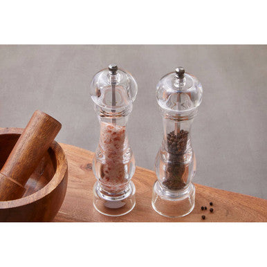 Orsina Cody Large Acrylic Salt and Pepper Mill Set | Clear Grinders