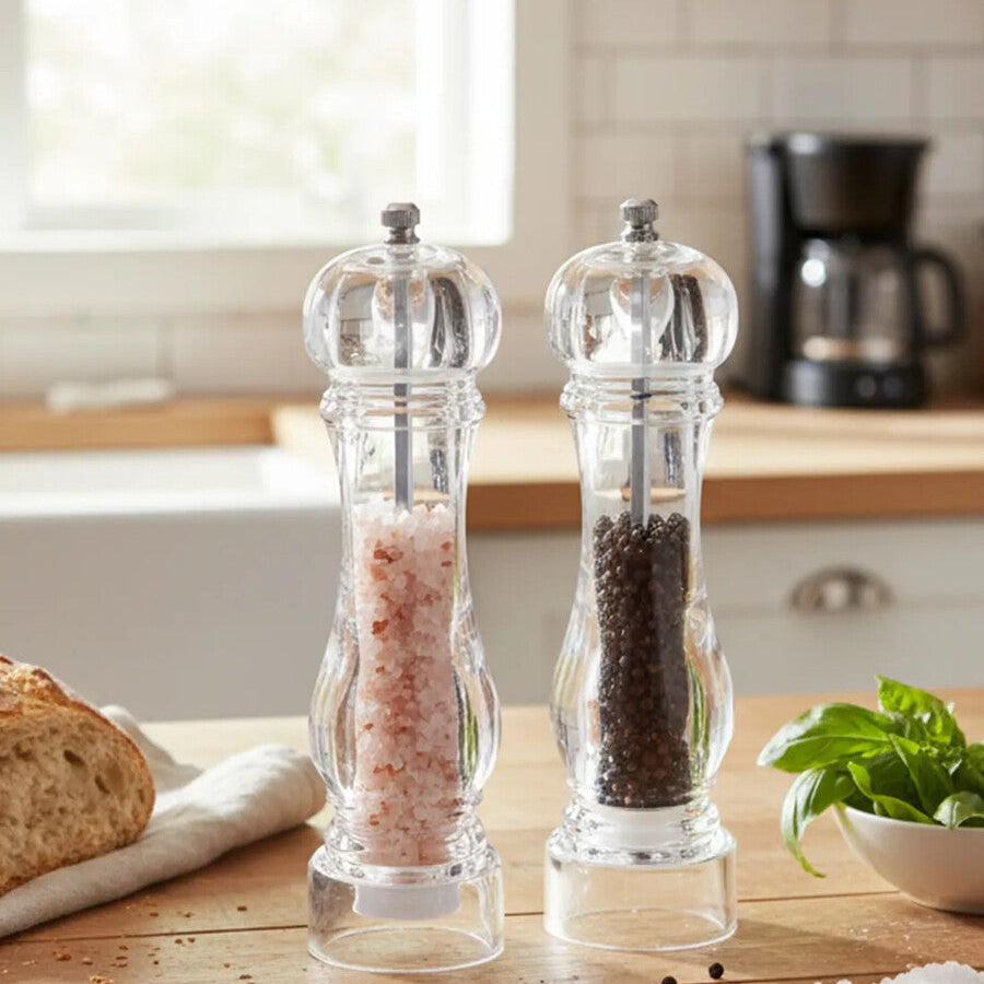 Orsina Cody Large Acrylic Salt and Pepper Mill Set | Clear Grinders
