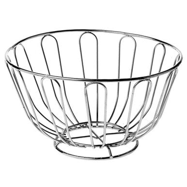 Orsina Avalon Chrome Round Fruit Basket – Modern Wire Produce Bowl