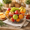 Orsina Avalon Chrome Round Fruit Basket – Modern Wire Produce Bowl