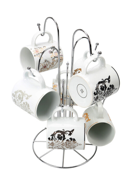 Orsina Helix Chrome 8 Cup Mug Tree – Vertical Kitchen Storage Stand