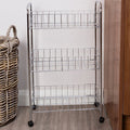 Orsina Franco 3-Tier Rolling Kitchen Storage Cart | Chrome Metal Trolley