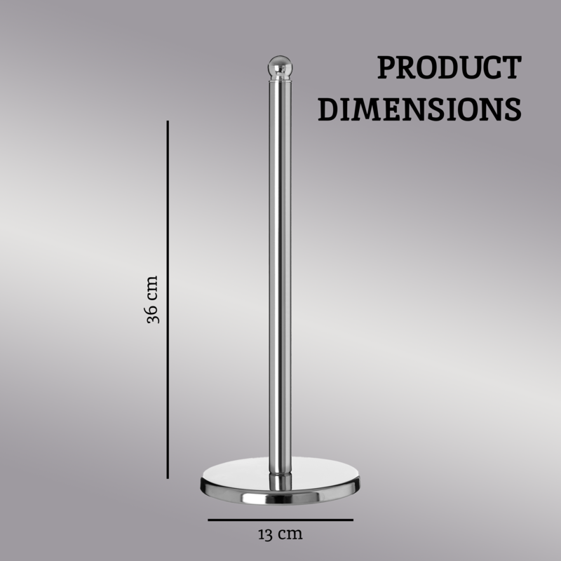 Orsina Hirano Chrome Kitchen Roll Holder – Durable Metal Paper Towel Stand