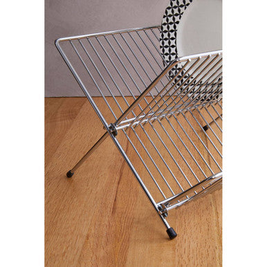 Orsina Small Chrome Folding Dish Drainer | Stainless Steel Sink Rack