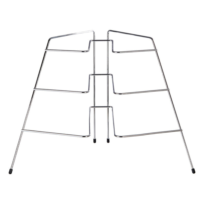 Orsina Jasper Chrome Corner Plate Rack – 3 Tier Kitchen Cabinet Organizer