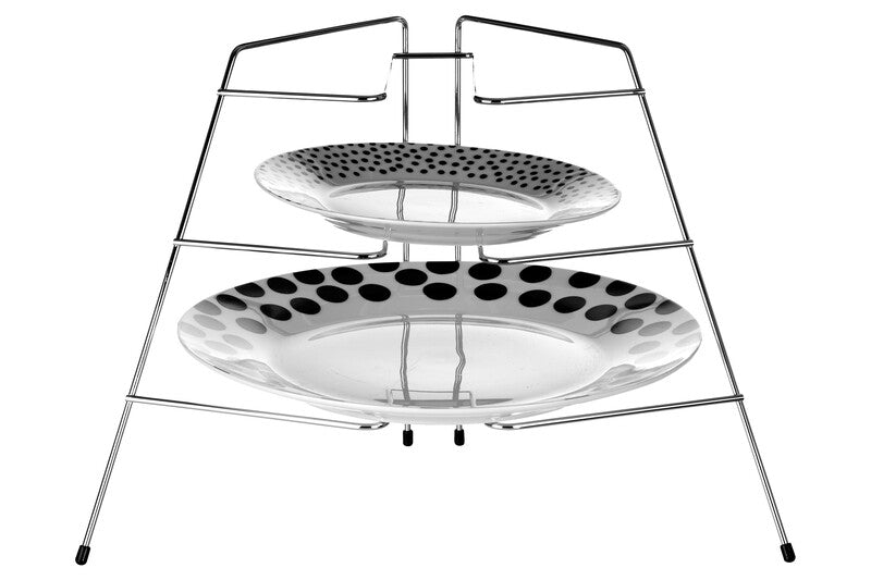 Orsina Jasper Chrome Corner Plate Rack – 3 Tier Kitchen Cabinet Organizer