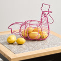 Orsina Cockerel Egg Holder – Hot Pink Wire Metal Kitchen Storage Basket