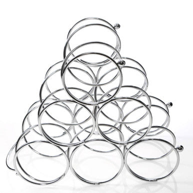Orsina Zuko Chrome 6-Bottle Triangular Wine Rack | Space-Saving Storage