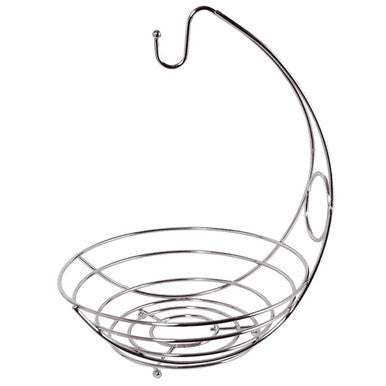 Orsina Chrome Fruit Bowl and Banana Hanger – Wire Kitchen Organizer