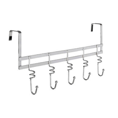 Orsina Jaxen Chrome Over Door 5 Hook Swirl Hanger | Metal Coat Rack