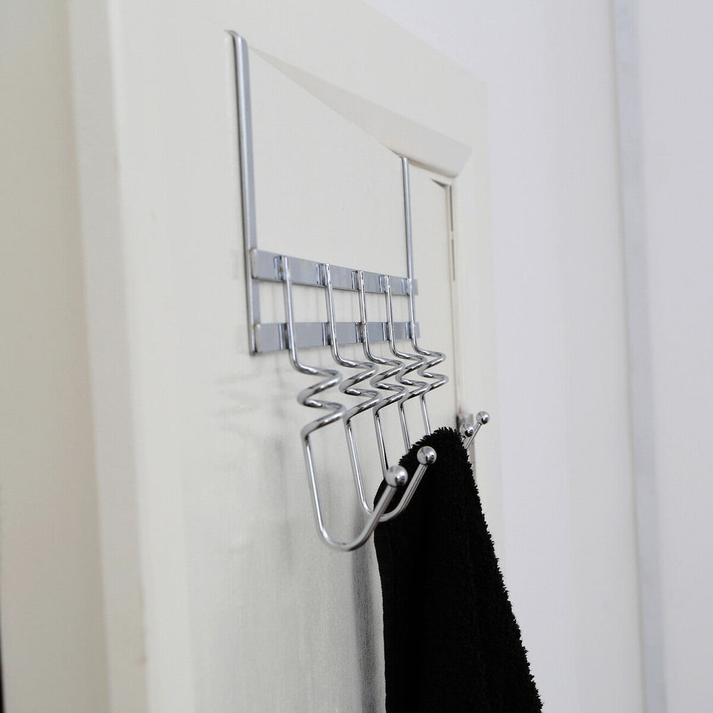 Orsina Jaxen Chrome Over Door 5 Hook Swirl Hanger | Metal Coat Rack