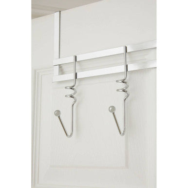 Orsina Jaxen Chrome Over Door 5 Hook Swirl Hanger | Metal Coat Rack