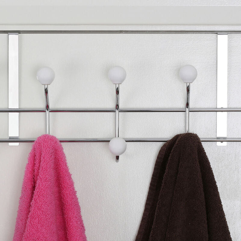 Orsina Jaxen Over Door Hanger | 10 Ceramic Ball Hooks Chrome Rack