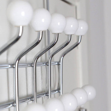 Orsina Jaxen Over Door Hanger | 10 Ceramic Ball Hooks Chrome Rack