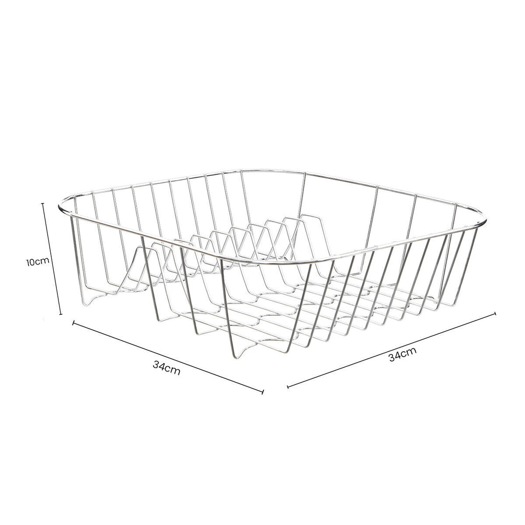 Orsina Laurie Small Square Dish Drainer – Chrome Wire Sink Organiser