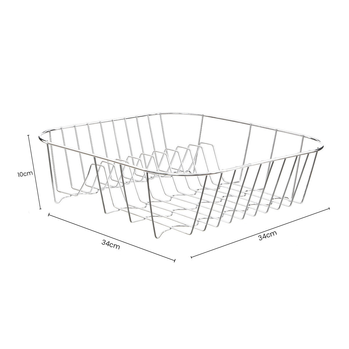 Orsina Laurie Small Square Dish Drainer – Chrome Wire Sink Organiser
