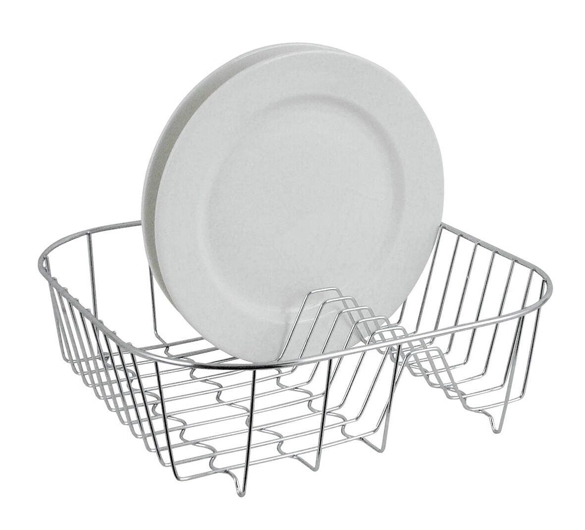 Orsina Laurie Small Square Dish Drainer – Chrome Wire Sink Organiser