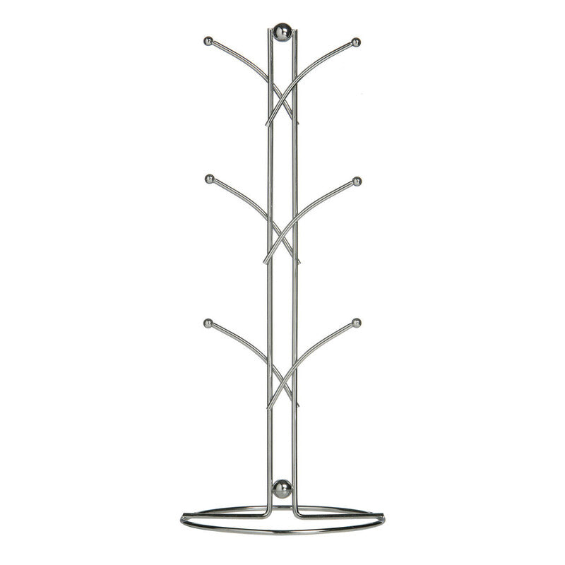 Orsina Helix Chrome 6 Cup Mug Tree – Space-Saving Kitchen Stand
