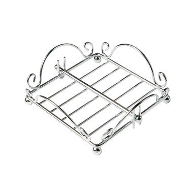 Orsina Helix Chrome Wire Napkin Holder | Weighted Silver Tabletop Stand