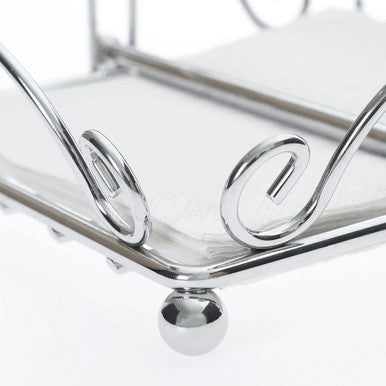Orsina Helix Chrome Wire Napkin Holder | Weighted Silver Tabletop Stand