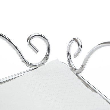 Orsina Helix Chrome Wire Napkin Holder | Weighted Silver Tabletop Stand