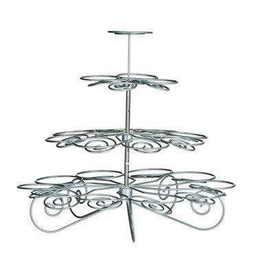 Orsina 4 Tier Cupcake Stand – 23 Cup Chrome Silver Wire Display