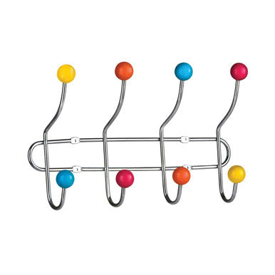 Orsina Jaxen Chrome 8 Hook Hanger | Multi-Colour Wall & Door Rack