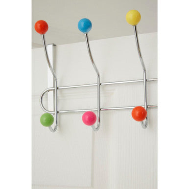 Orsina Jaxen Over Door Hanger – 10 Hook Multi Colour Chrome Rack