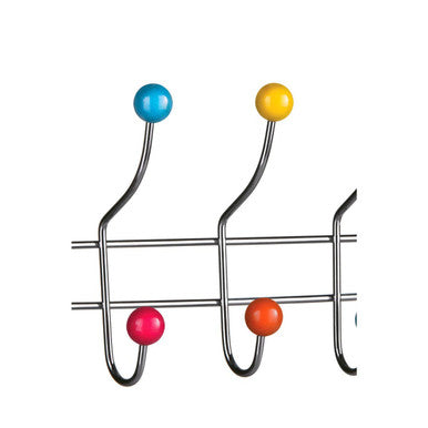 Orsina Jaxen Over Door Hanger – 10 Hook Multi Colour Chrome Rack