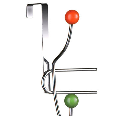 Orsina Jaxen Over Door Hanger – 10 Hook Multi Colour Chrome Rack