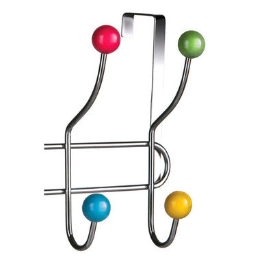Orsina Jaxen Over Door Hanger – 10 Hook Multi Colour Chrome Rack