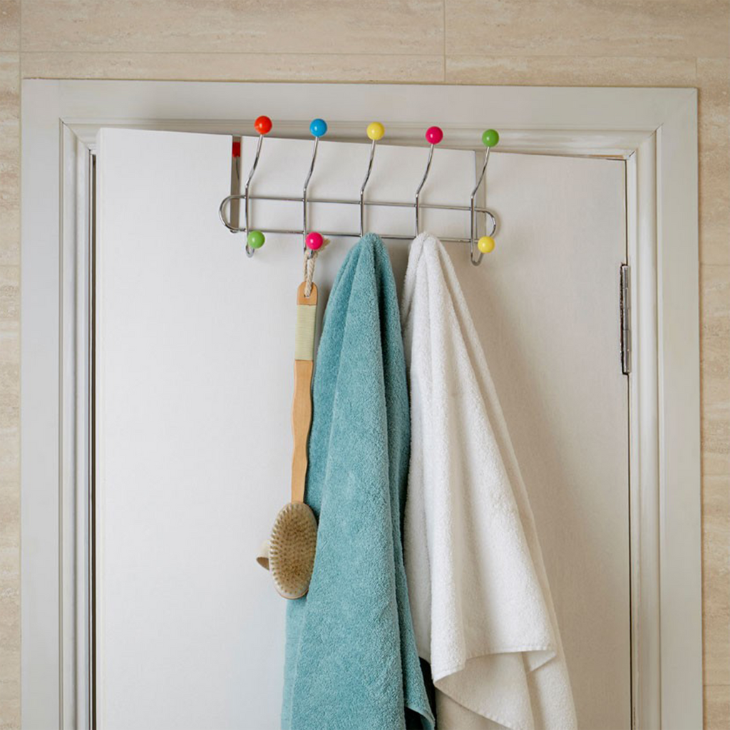 Orsina Jaxen Over Door Hanger – 10 Hook Multi Colour Chrome Rack