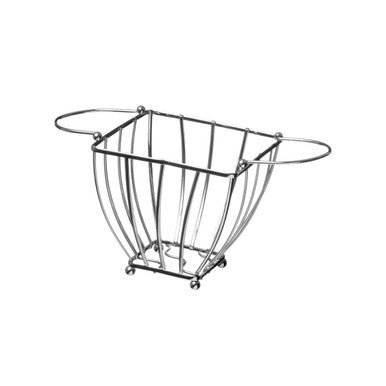 Orsina Asa Chrome Fruit Basket | Round Handle Wire Storage Bowl