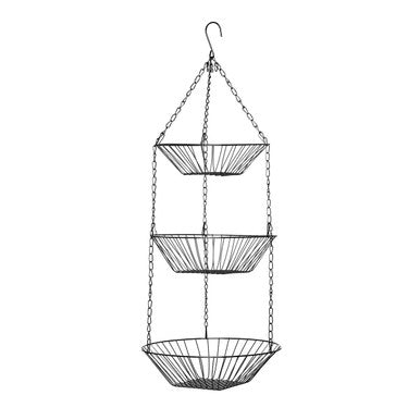 Orsina Tavia 3-Tier Chrome Hanging Baskets | Fruit & Kitchen Storage