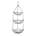 Orsina Tavia 3-Tier Chrome Hanging Baskets | Fruit & Kitchen Storage