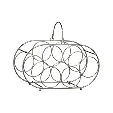 Orsina Mako 6 Bottle Wine Rack – Chrome Oval Metal Bottle Holder